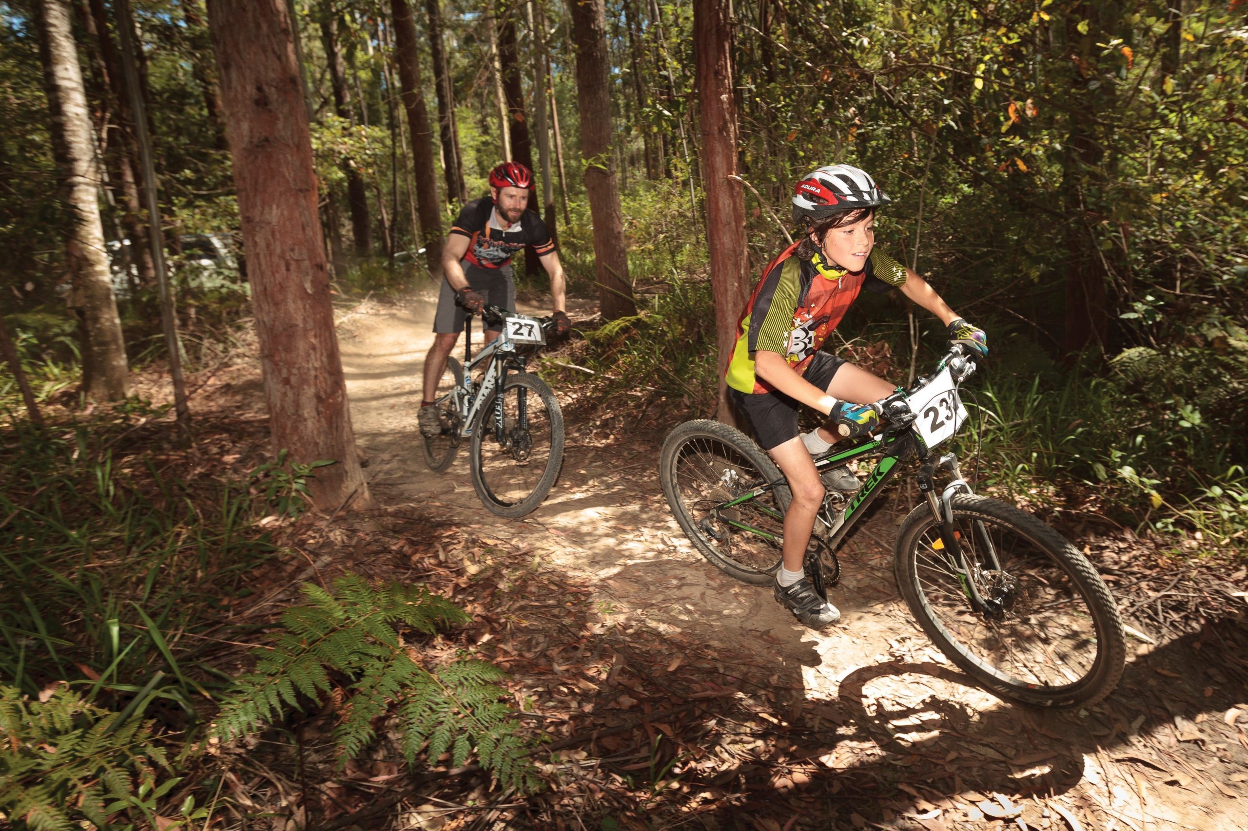 Mountain bikers in Pine Creek State Forest