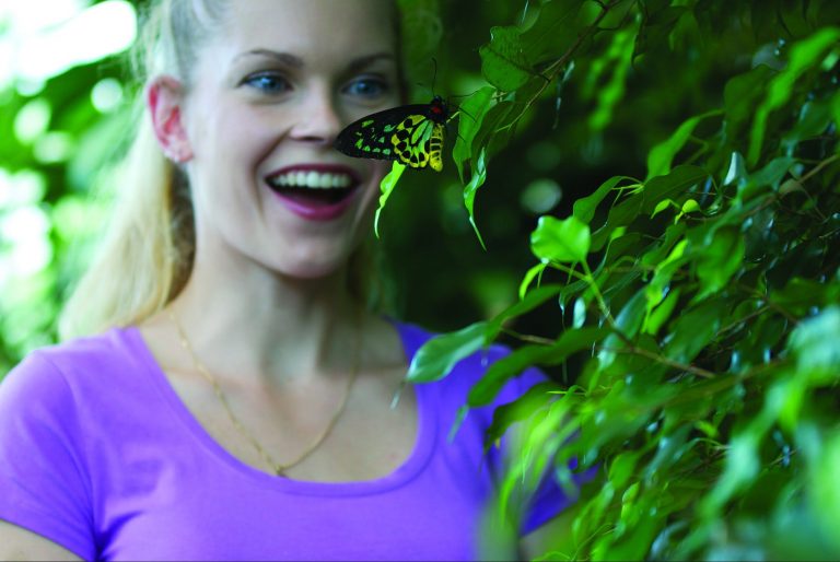 Everyone smiles at the Butterfly House.