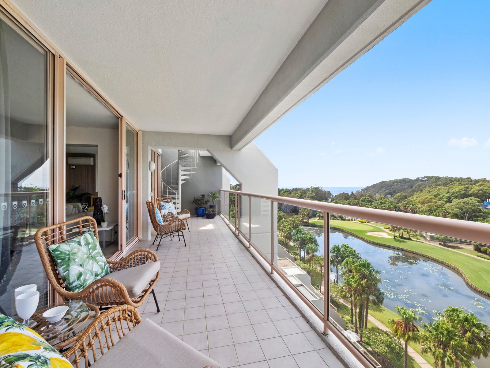 Balcony with resort and ocean views