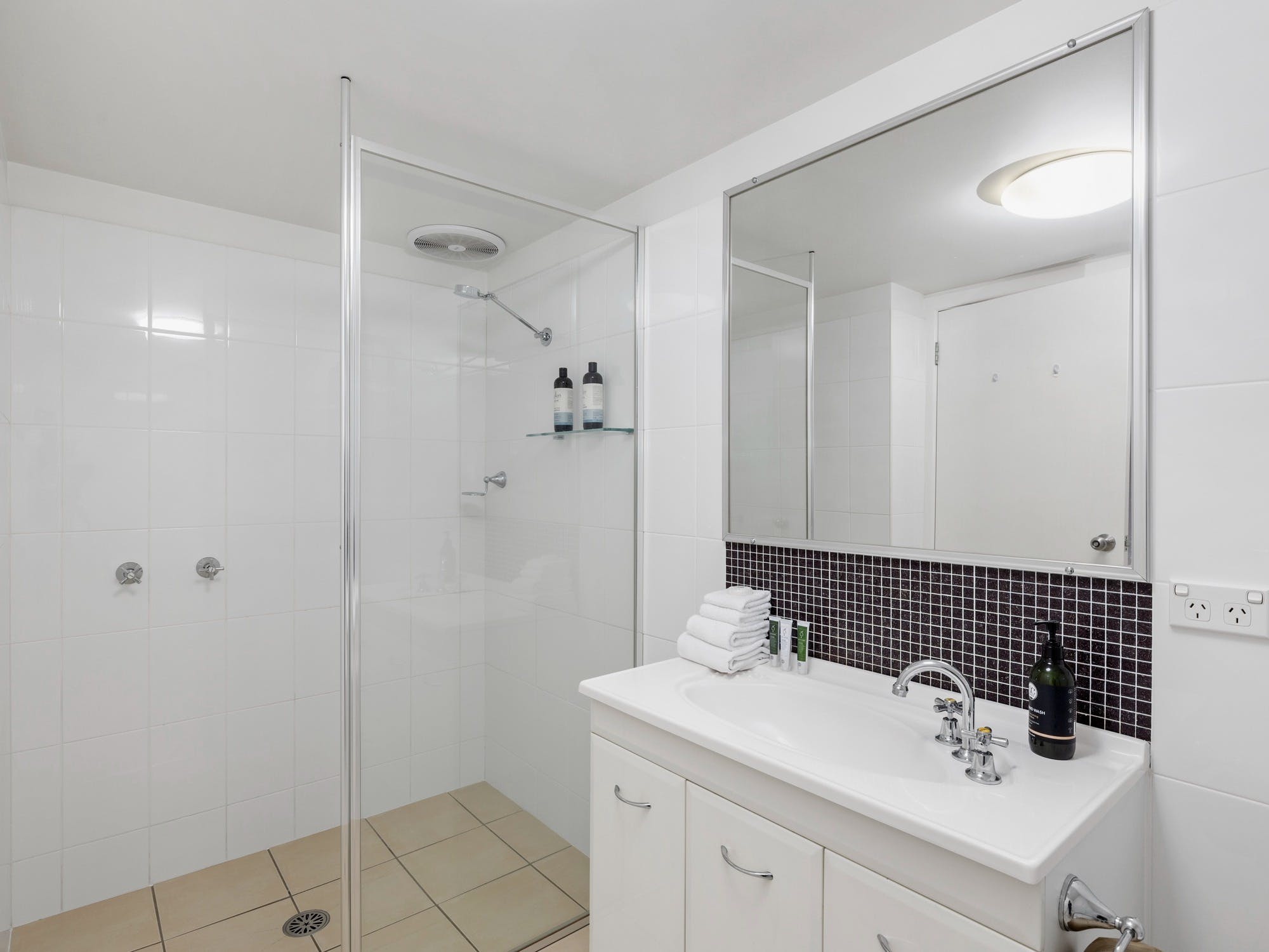 Bathroom with shower, bathtub and toilet