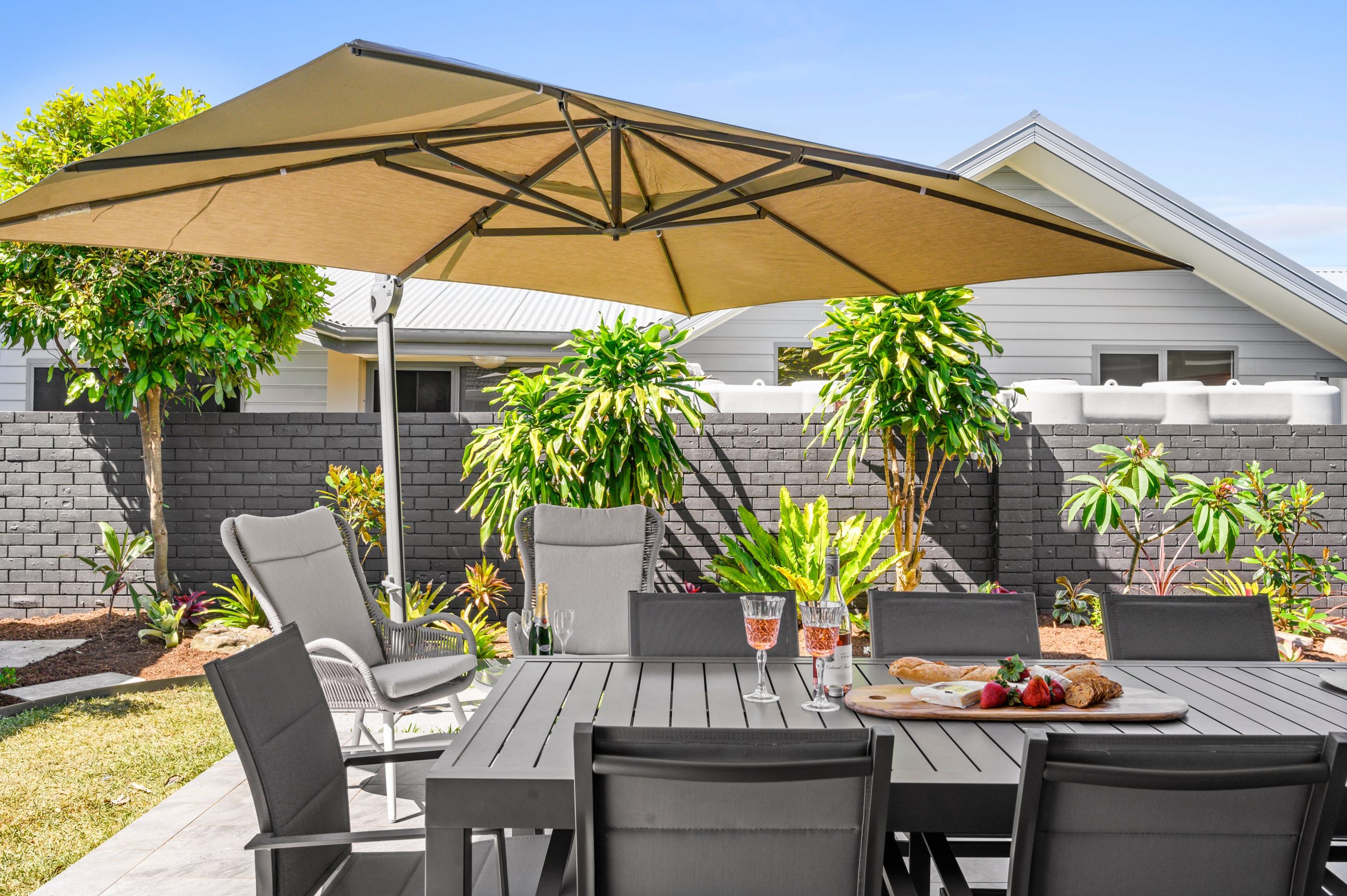 Alfresco dining in the back yard