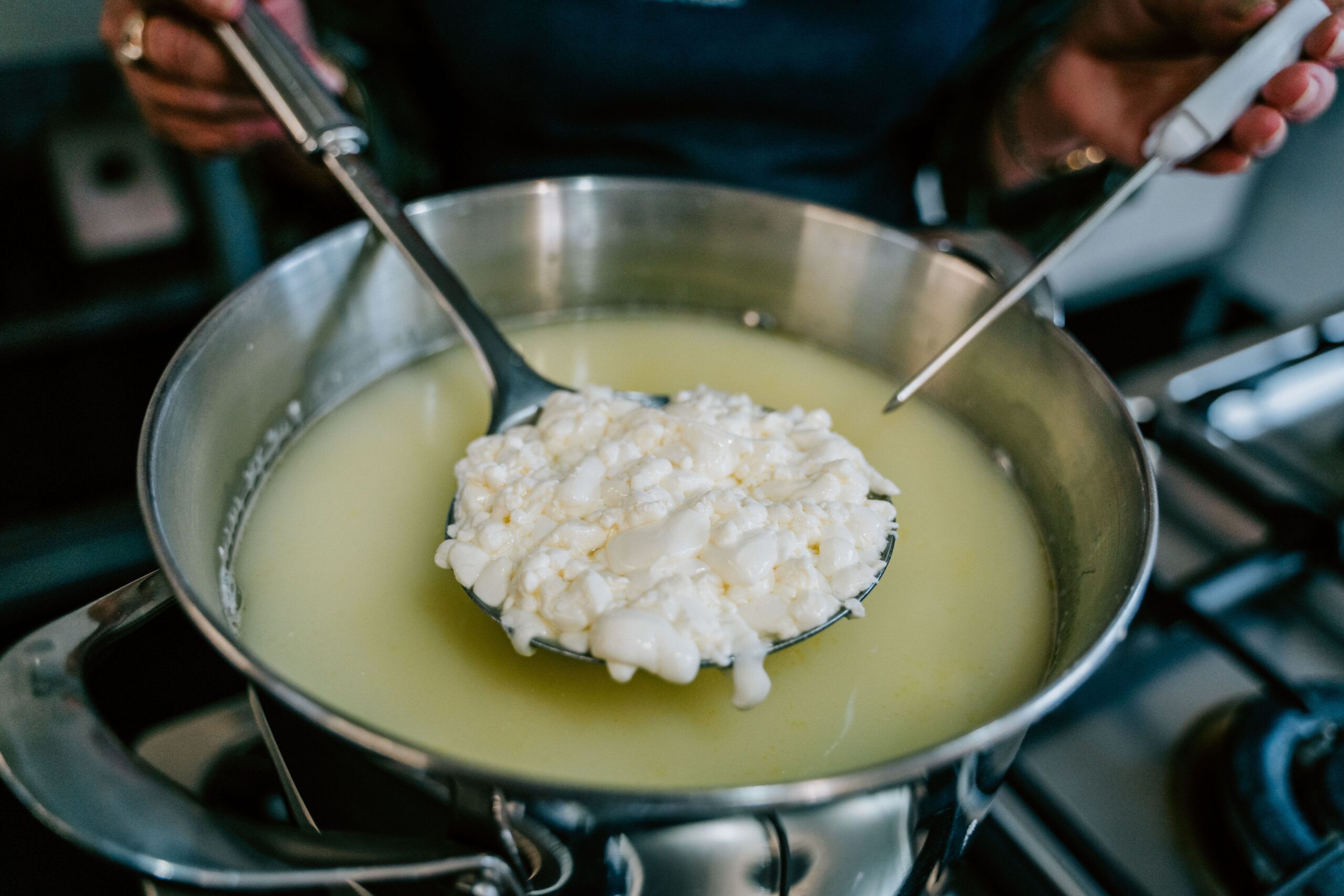 Halloumi in the making