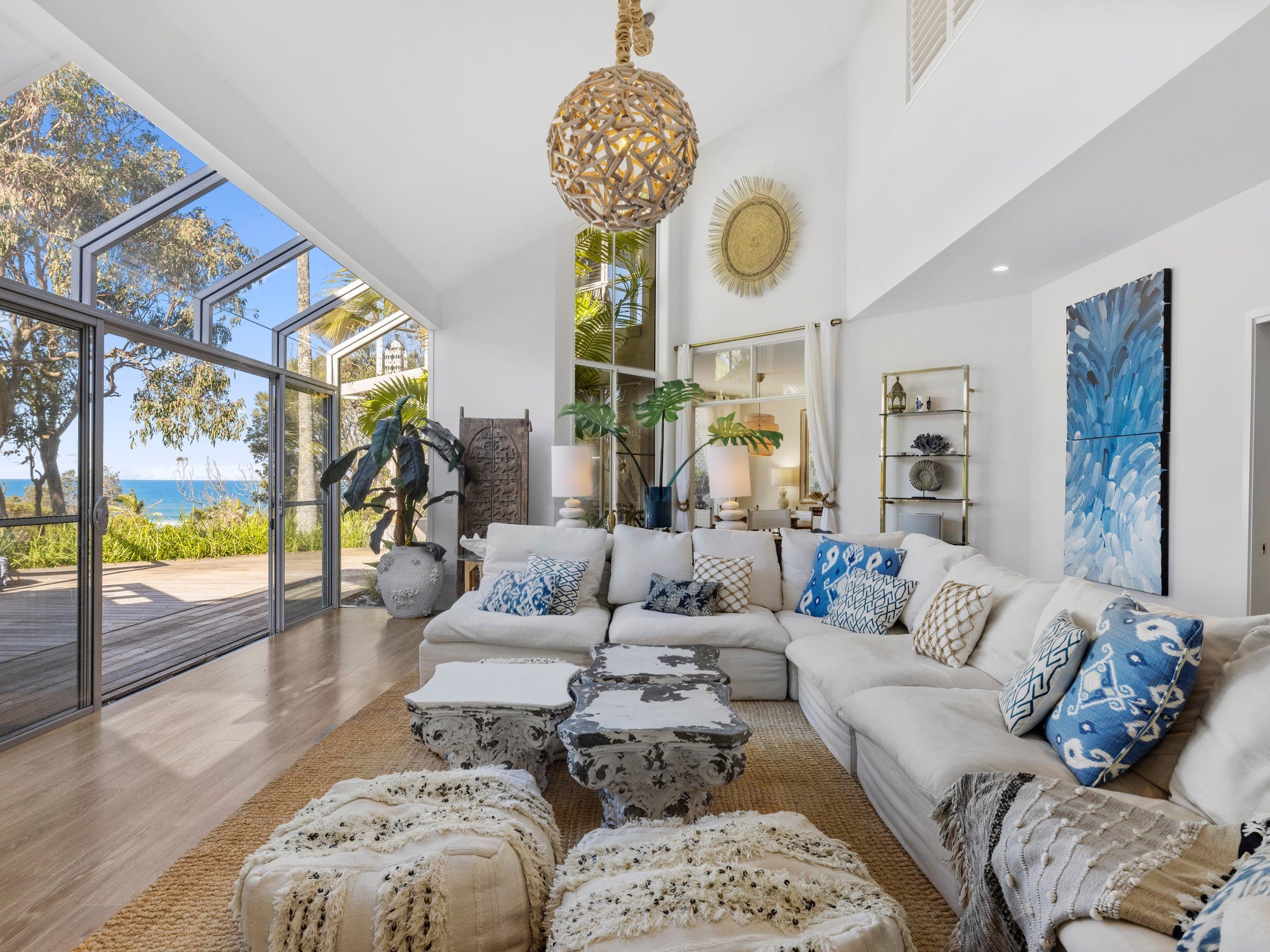 Lounge room with ocean views