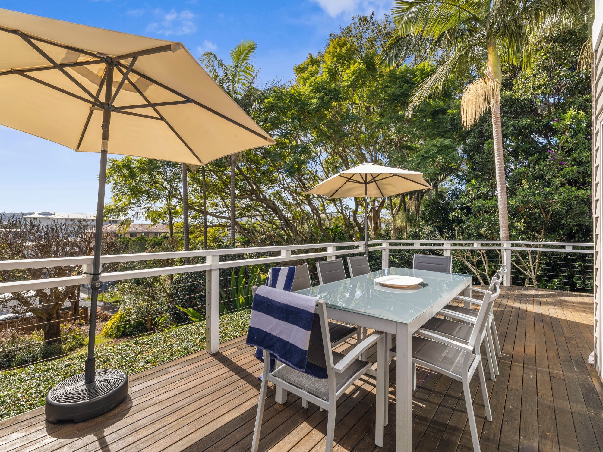 With BBQ and Umbrellas