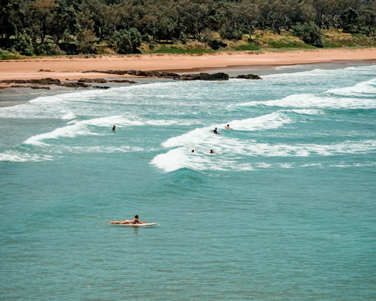 Surfing at Emerald Beach
