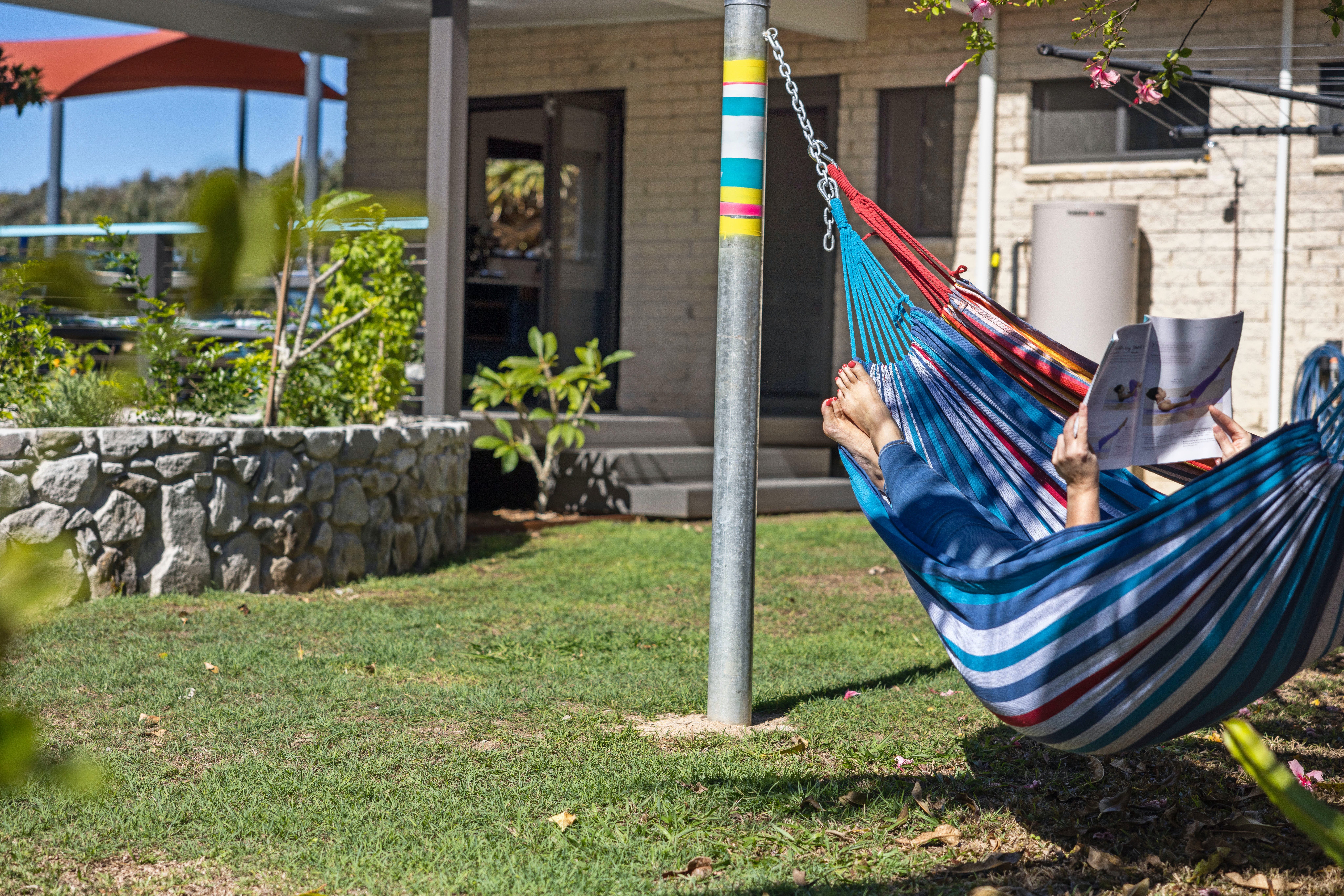 Relax in a hammock while on holidays