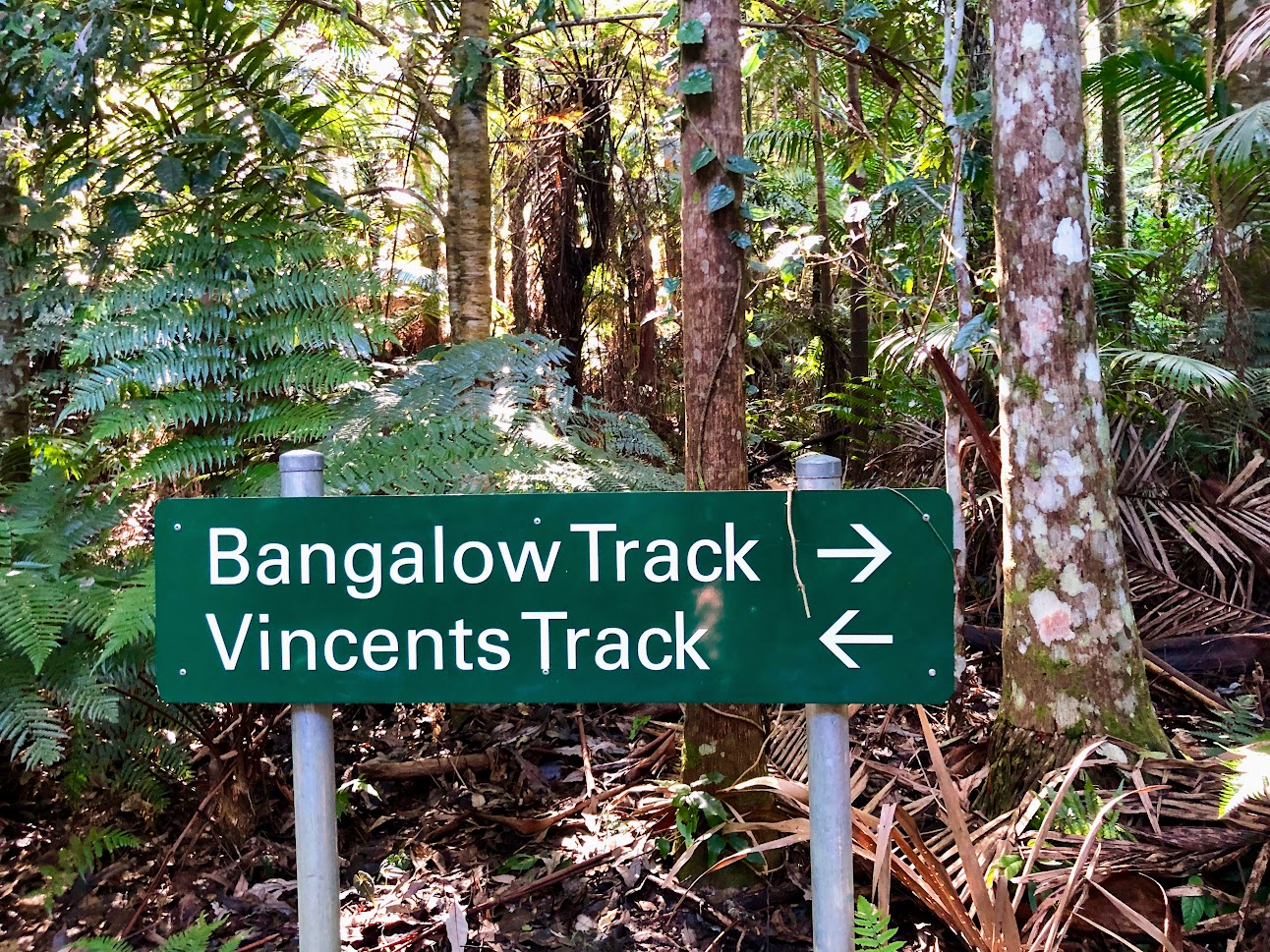 Signage for Bangalow and Vincents Track