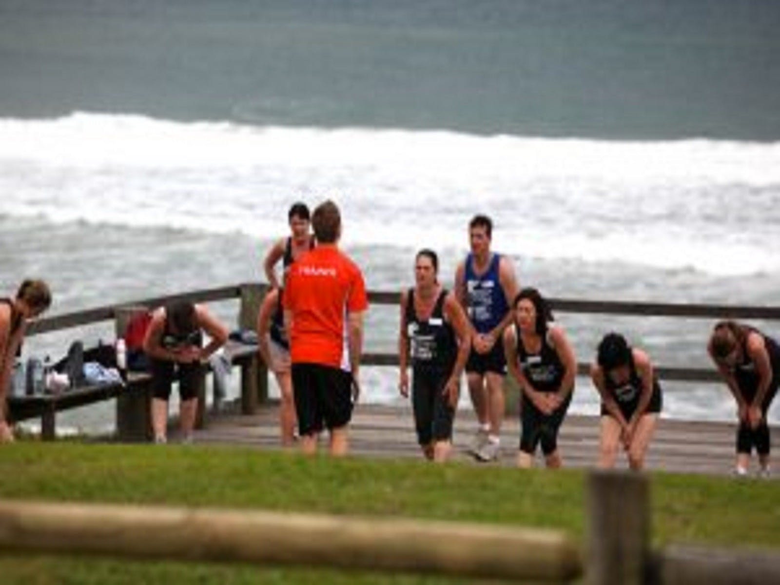 Outdoor beach group training session