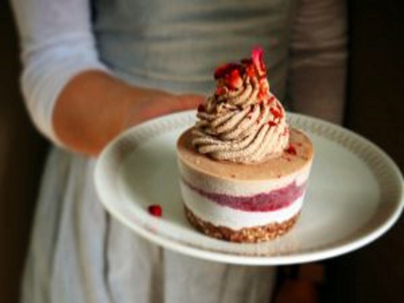 single raw cake on plate