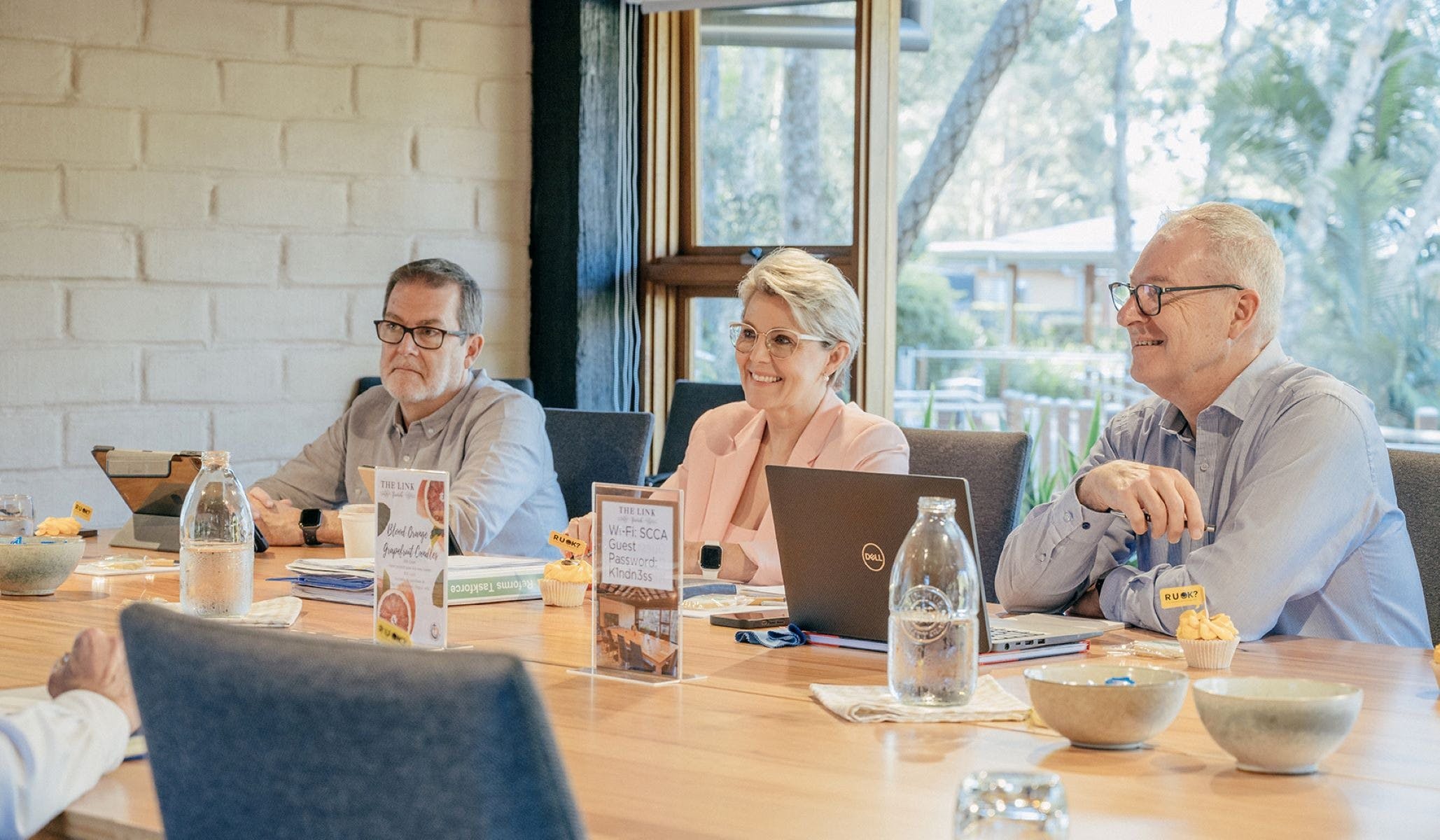 Conference in the Reflections venue with pond & garden views