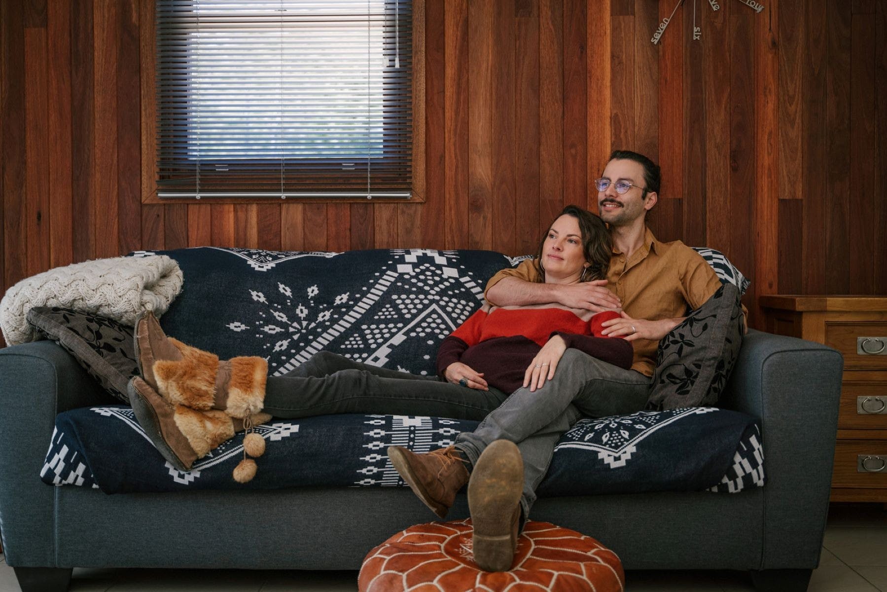 relaxing on the lounge