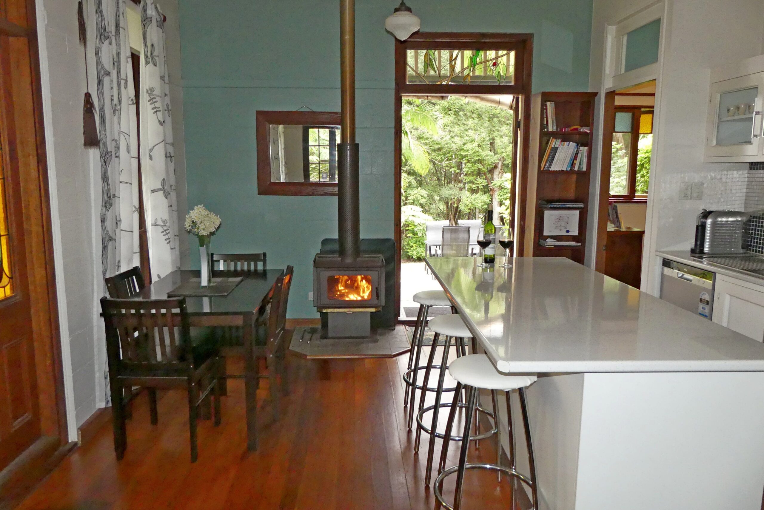 Kitchen fire place and dinning