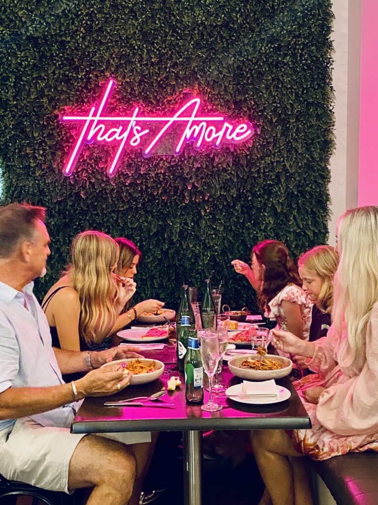 Thats Amore sign at Bella's Pasta Bar & Pizzeria