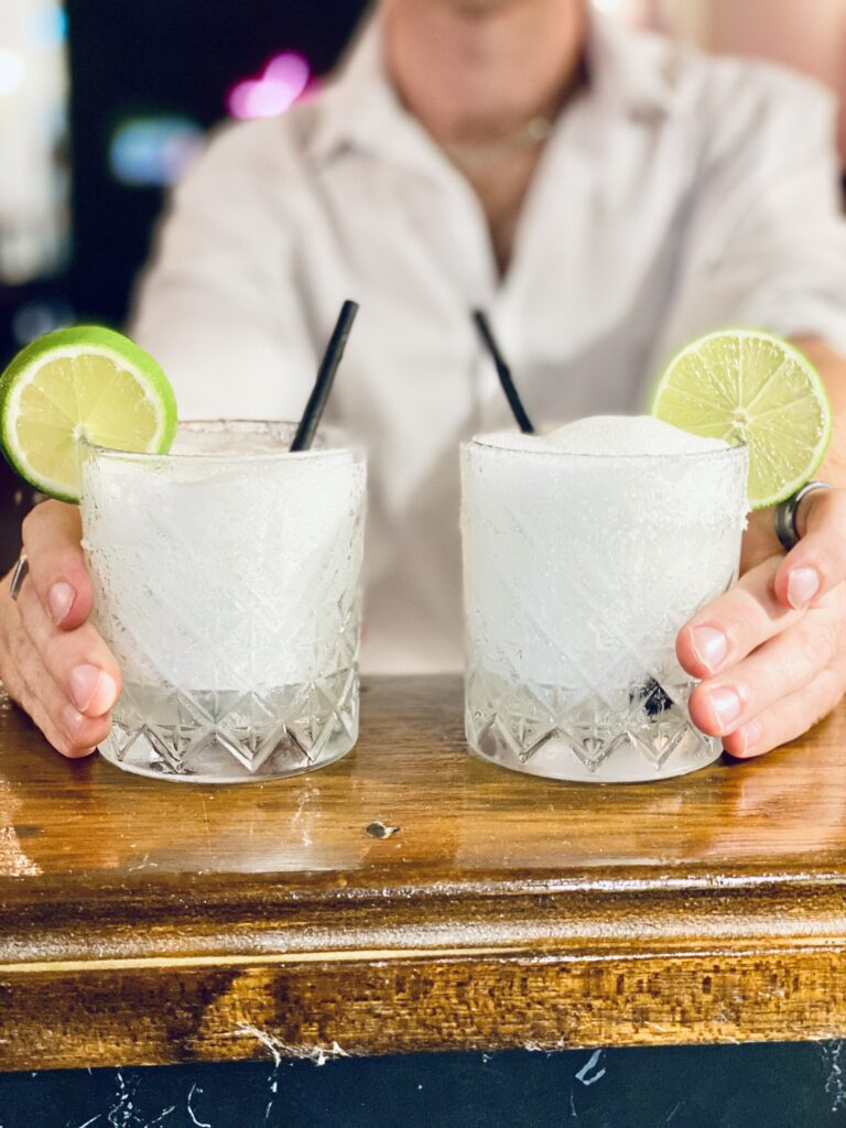 Frozen Margaritas being served