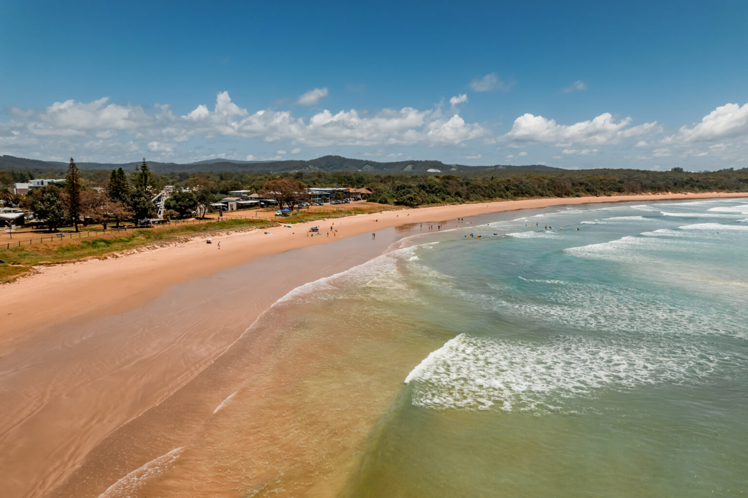 Aerial view of Wooloolgoa Main Beach